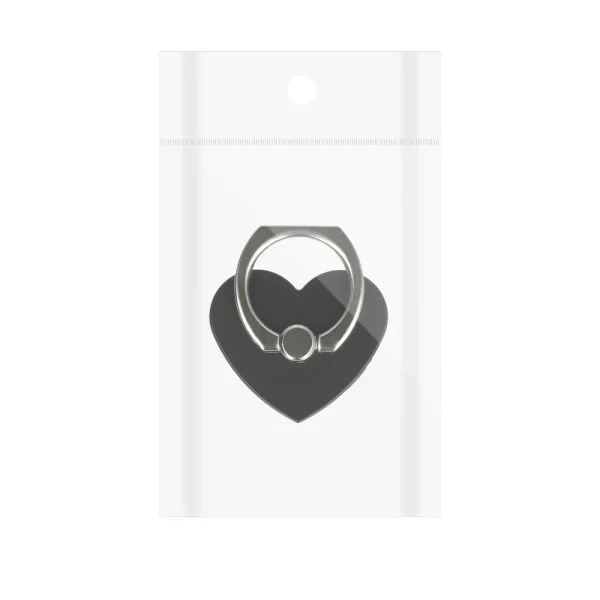 Phone holder Ring Heart, black heart 2