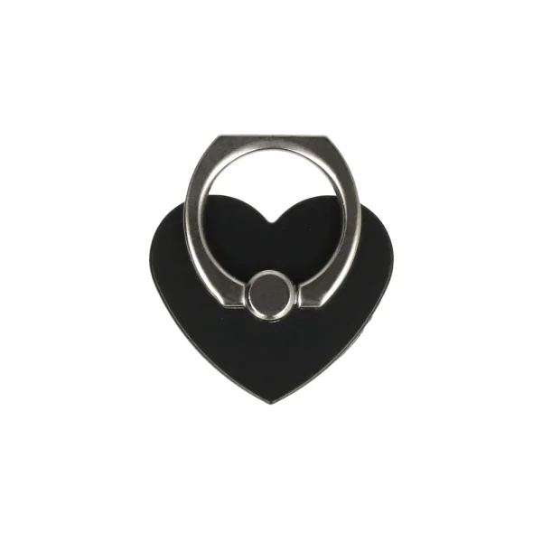Phone holder Ring Heart, black heart 1
