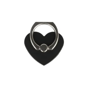 Държач за телефон Ring Heart, черно сърце