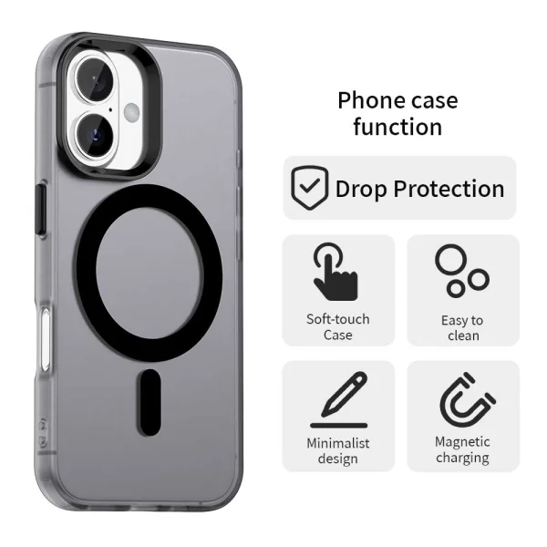 Plastic case Anti Drop Hybrid MagSF for iPhone 17, black 2
