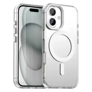 Пластмасов калъф Anti Drop Hybrid MagSF за iPhone 17, бял
