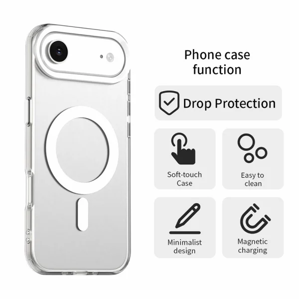 Plastic case Anti Drop Hybrid MagSF for iPhone 17 Air, white 2