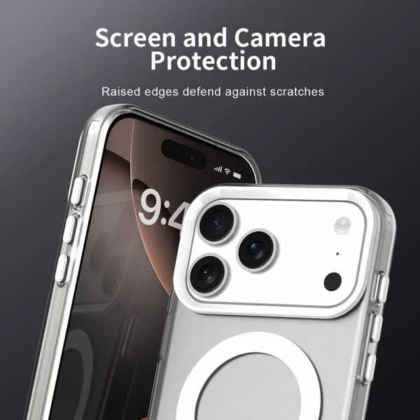 Plastic case Anti Drop Hybrid MagSF for iPhone 17 Pro, white 6