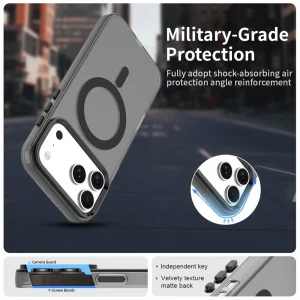 Пластмасов калъф Anti Drop Hybrid MagSF за iPhone 17 Pro Max, Черен 4