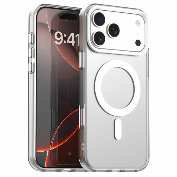 Пластмасов калъф Anti Drop Hybrid MagSF за iPhone 17 Pro Max, бял 1