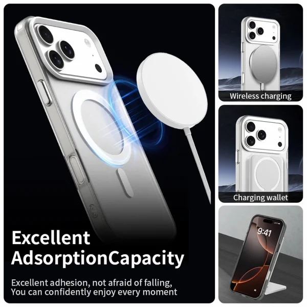 Пластмасов калъф Anti Drop Hybrid MagSF за iPhone 17 Pro Max, бял 3