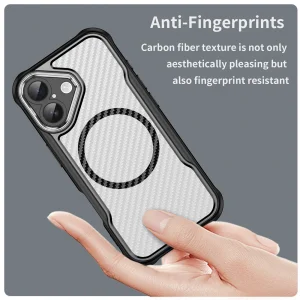 Калъф MagSF Hybrid Carbon за iPhone 17, черен 4