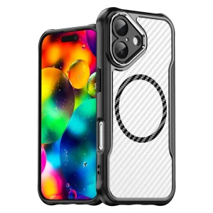 Калъф MagSF Hybrid Carbon за iPhone 17, черен