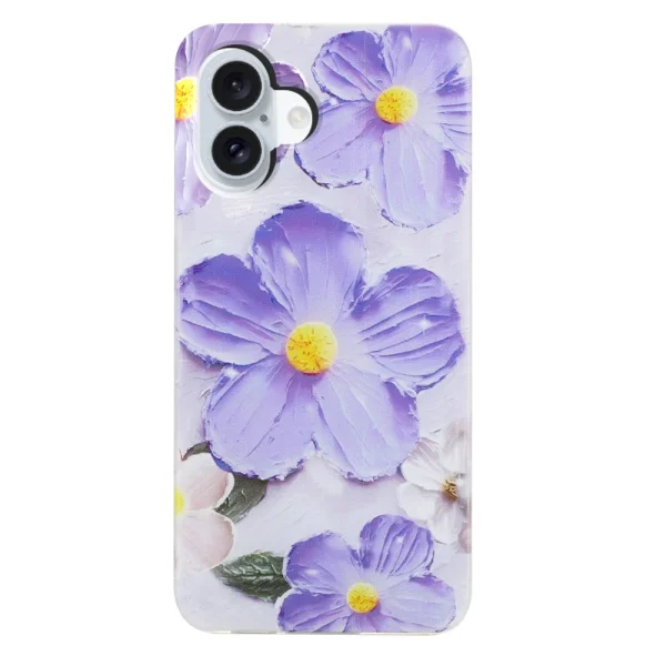 Silicone case for iPhone 17, Purple flowers 2