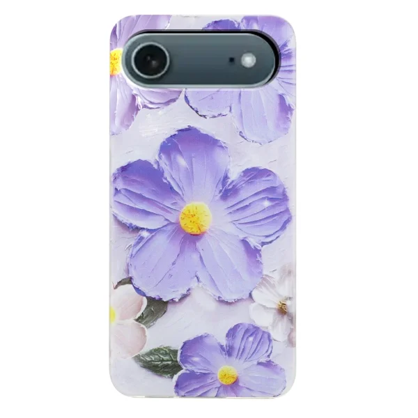 Силиконов калъф за iPhone 17 Air, лилави цветчета 2
