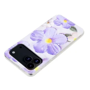 Silicone case for iPhone 17 Pro, purple flowers 4