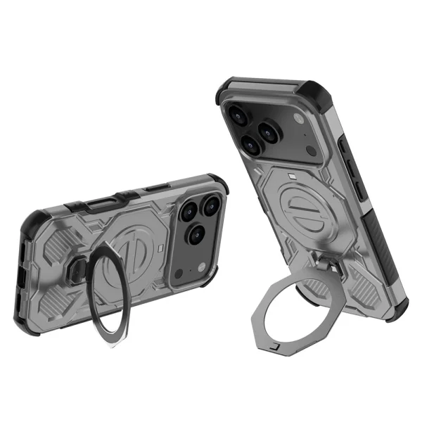 Калъф Magnetic Metal Kickstand за iPhone 17 Pro, сив 3