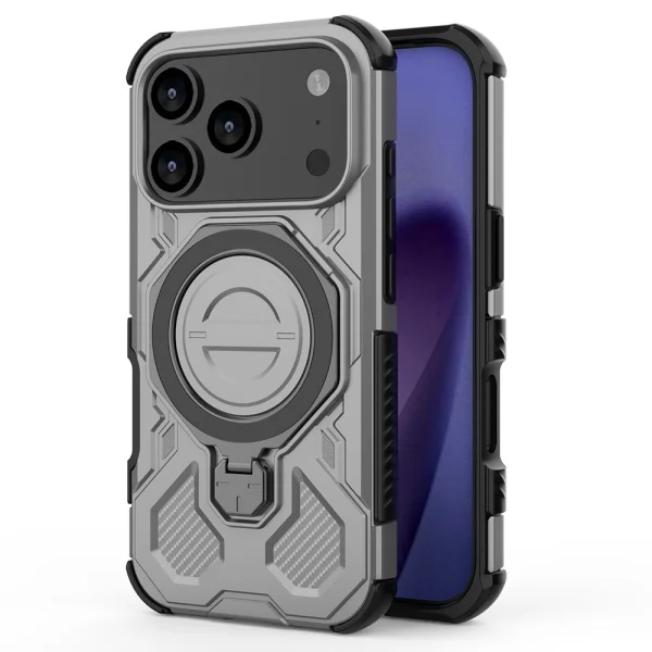Калъф Magnetic Metal Kickstand за iPhone 17 Pro, сив 2
