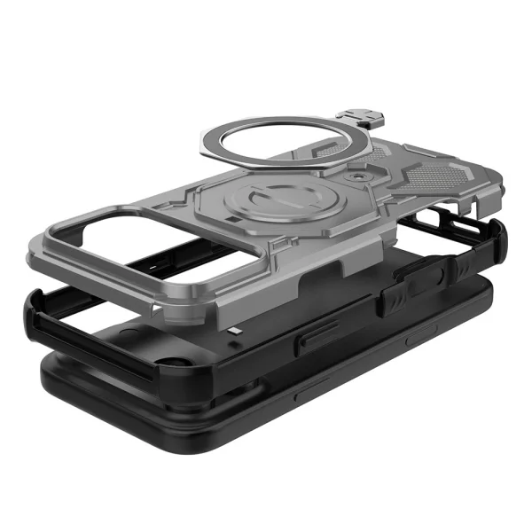 Калъф Magnetic Metal Kickstand за iPhone 17 Pro, сив 5