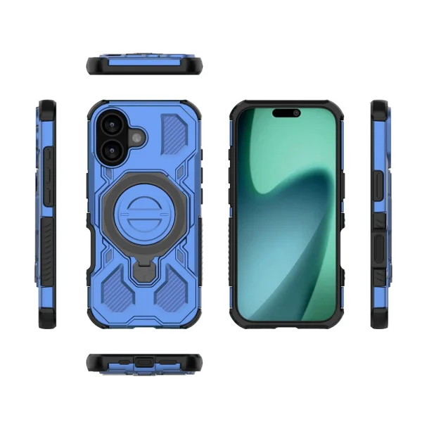 Калъф Magnetic Metal Kickstand за iPhone 17, син 3