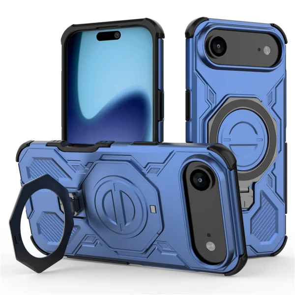 Magnetic Metal Kickstand Case for iPhone 17 Air, blue 1
