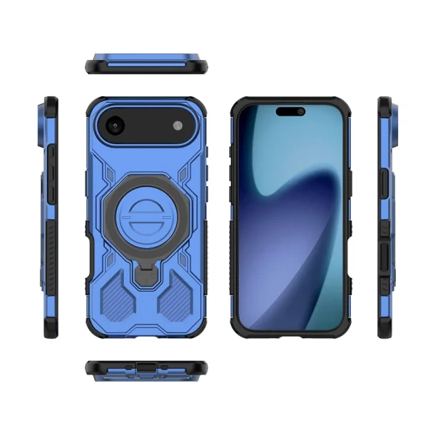 Magnetic Metal Kickstand Case for iPhone 17 Air, blue 5