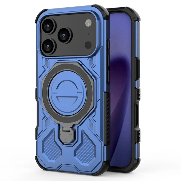 Калъф Magnetic Metal Kickstand за iPhone 17 Pro, син 2