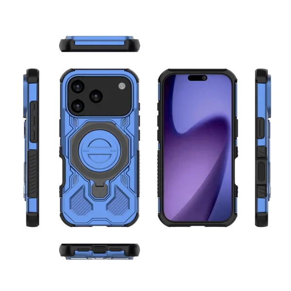 Калъф Magnetic Metal Kickstand за iPhone 17 Pro, син 5