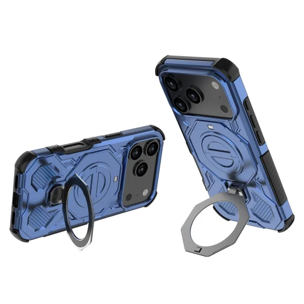 Калъф Magnetic Metal Kickstand за iPhone 17 Pro, син 3