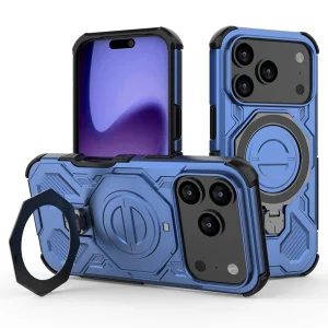 Калъф Magnetic Metal Kickstand за iPhone 17 Pro, син