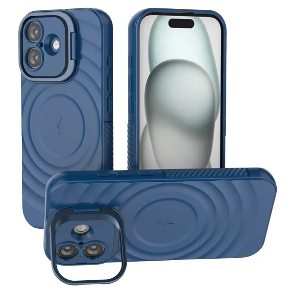 Силиконов калъф MagSF Kickstand за iPhone 17, син 1