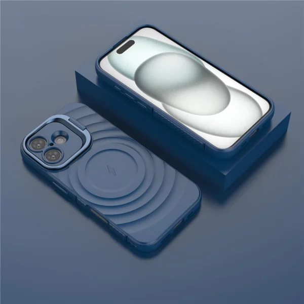Силиконов калъф MagSF Kickstand за iPhone 17, син 4