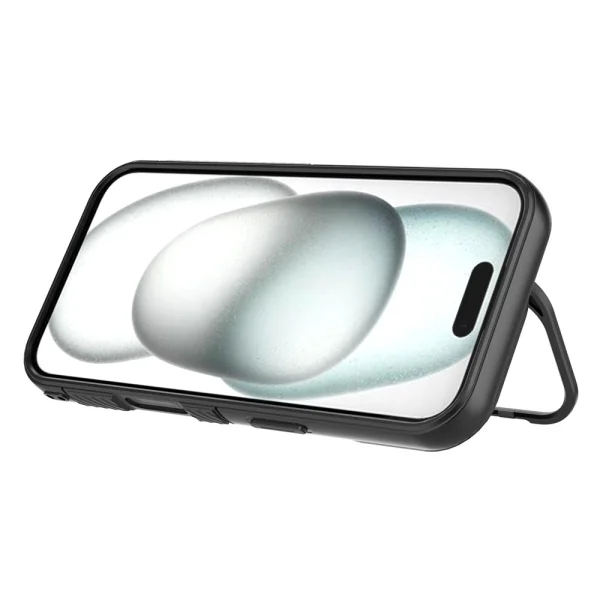 Silicone case MagSF Kickstand for iPhone 17, black 2