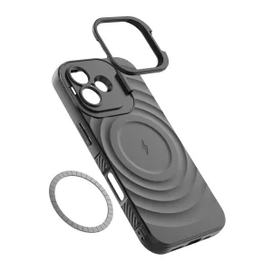 Silicone case MagSF Kickstand for iPhone 17, black 3