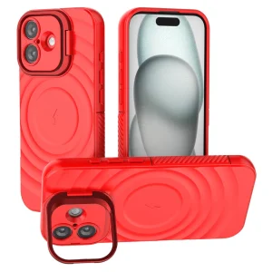 Силиконов калъф MagSF Kickstand за iPhone 17, червен