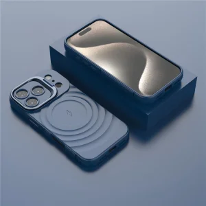 Силиконов калъф MagSF Kickstand за iPhone 17 Pro, син 4