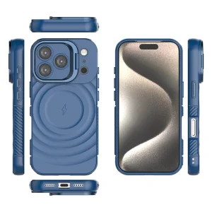 Силиконов калъф MagSF Kickstand за iPhone 17 Pro, син 3