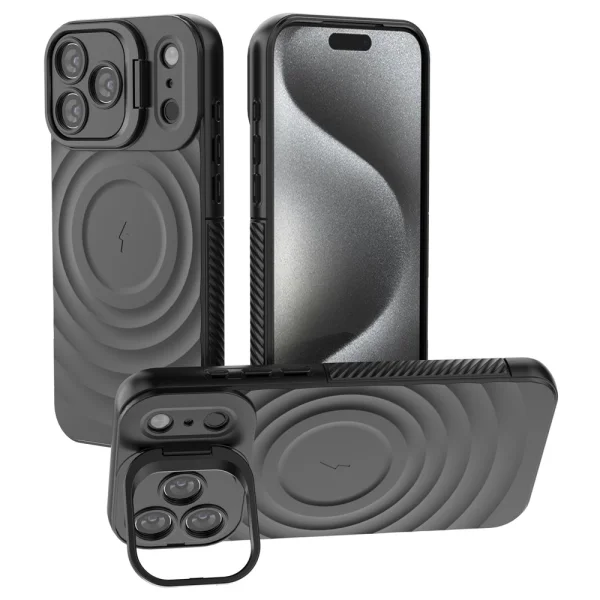 Силиконов калъф MagSF Kickstand за iPhone 17 Pro, черен 1