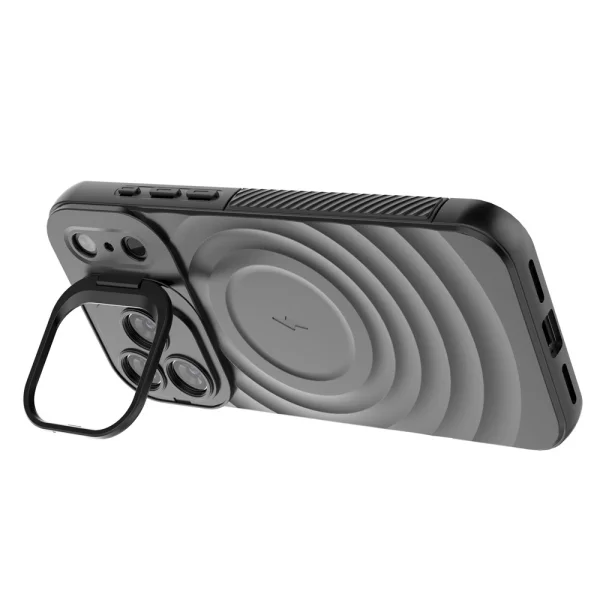 Силиконов калъф MagSF Kickstand за iPhone 17 Pro, черен 4