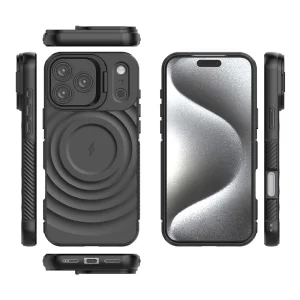 Силиконов калъф MagSF Kickstand за iPhone 17 Pro, черен 3