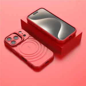 Силиконов калъф MagSF Kickstand за iPhone 17 Pro, червен 4