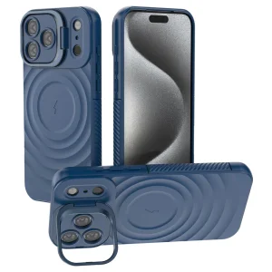 Силиконов калъф MagSF Kickstand за iPhone 17 Pro Max, син