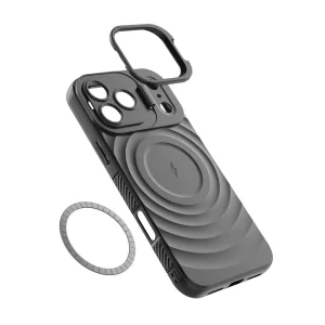 Силиконов калъф MagSF Kickstand за iPhone 17 Pro Max, Черен 5