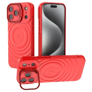 Силиконов калъф MagSF Kickstand за iPhone 17 Pro Max, Червен