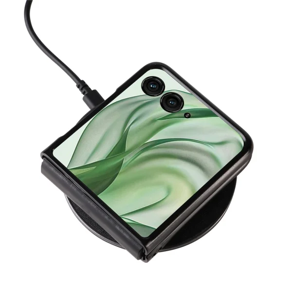 Калъф Litchi Texture Leather за Motorola Razr 60 Pro 5G / Razr 50 Ultra 5G, Черен 5