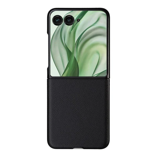 Калъф Litchi Texture Leather за Motorola Razr 60 Pro 5G / Razr 50 Ultra 5G, Черен 3