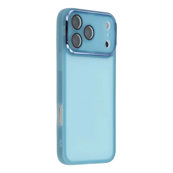 Силиконов калъф със стъклен протектор Wanlonfeng Dksm за iPhone 17 Pro, Син 2