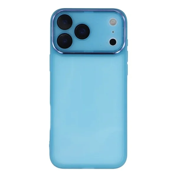 Силиконов калъф със стъклен протектор Wanlonfeng Dksm за iPhone 17 Pro, Син 4