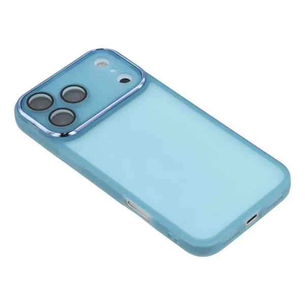 Силиконов калъф със стъклен протектор Wanlonfeng Dksm за iPhone 17 Pro, Син 6