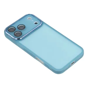 Силиконов калъф със стъклен протектор Wanlonfeng Dksm за iPhone 17 Pro, Син 6