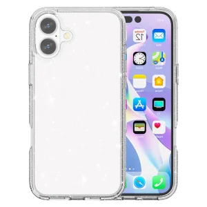 Калъф Glitter Shiny за iPhone 17, прозрачен с бляскави частици