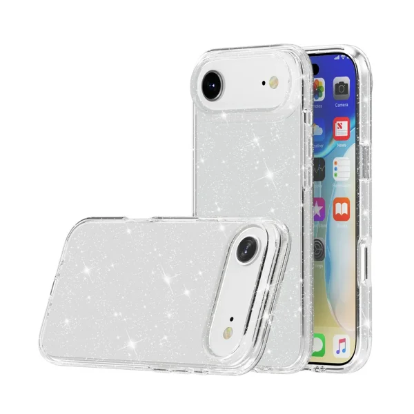 Glitter Shiny case for iPhone 17 Air, transparent with glitter particles 2