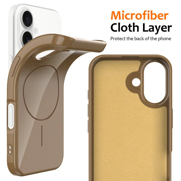 Силиконов калъф Magnetic MagSF за iPhone 17, кафяв 5