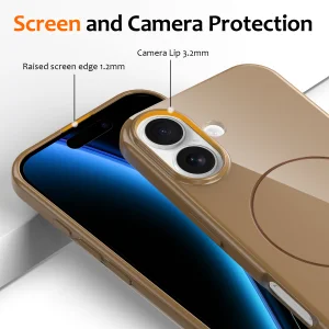 Силиконов калъф Magnetic MagSF за iPhone 17, кафяв 3