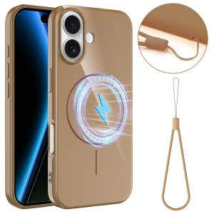 Силиконов калъф Magnetic MagSF за iPhone 17, кафяв